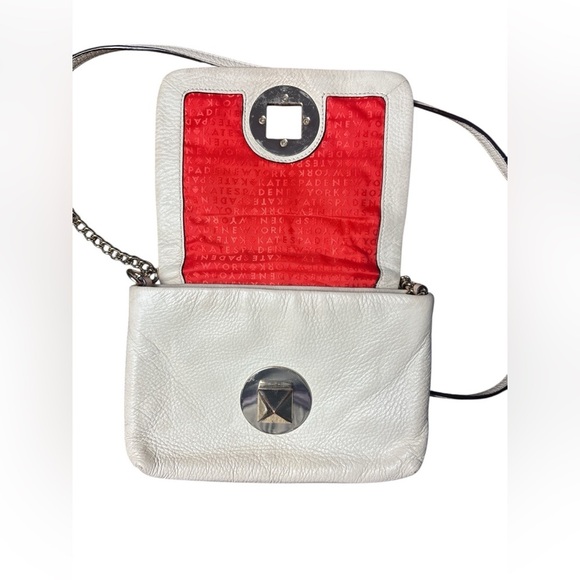 Kate Spade Cream Leather Quilted Turnlock Crossbody - Picture 9 of 11